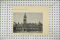 Original Old Antique Print 1886 Exterior View Townhall Eastbourne Victorian