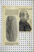 Original Old Antique Print Portrait Rev. Jabez Bunting State Sword King Siam