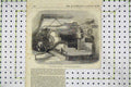 Original Old Antique Print Gun Merrimac United States Steam-Frigate