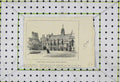 Original Old Antique Print 1897 View Great Courtyard Library Garden Victorian