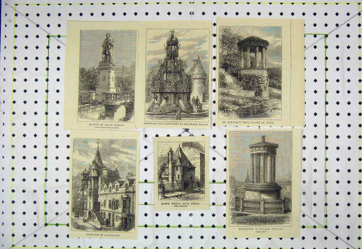 Old Antique Print Edinburgh Bernards Well Holyrood Tolbooth Giles Castle