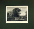 Original Old Antique Print 1860 View Pastoral Landscape Allen 19th