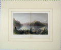 Original Old Antique Print 1850 Colour View Tell'S Chapel Meadow Grutli Lake