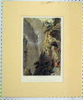 Original Old Antique Print Colour 1840 View Gallery Trou Perdu Tuses Grisons