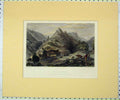 Original Old Antique Print View Balsille Mountains 1840 Hand Coloured Smith