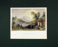 Original Old Antique Print 1836 Hand Coloured View Mount Pilatus Runrig 19th
