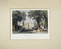 Original Old Antique Print 1840 Hand Coloured Chambers Representatives Brussels