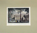 Original Old Antique Print House Representatives Brussels 1840 Hand Coloured