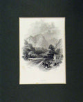 Original Old Antique Print 1840 View Errive Mayo Galway Mountains Victorian