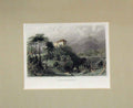 Original Old Antique Print Hand Coloured View Fragsburg Mountains 1840 Petit