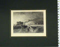 Original Old Antique Print 1840 View Calais France Boat Stormy Sea Victorian
