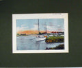 Original Old Antique Print Norfolk 1900 Colour View St Olave'S Brdige Boat 20th