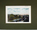 Original Old Antique Print 1900 Norfolk Broads Colour View Thorpe Reach 20th