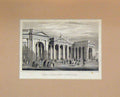 Original Old Antique Print View Bank Ireland Dublin South Portico 1860 Winkles