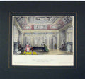 Original Old Antique Print 1840 Hand Coloured View Palace Luxembourg Paris 19th