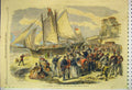 Old Antique Print 1866 Volunteers Brighton Beach Easter Sunday Ship Army 19th