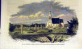 Original Old Antique Print C1850 View New Cemetery Romsey Vault Lord Plamerston