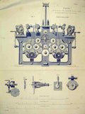 Original Old Antique Print Machinery Overtwisting Yarn Robert Smith