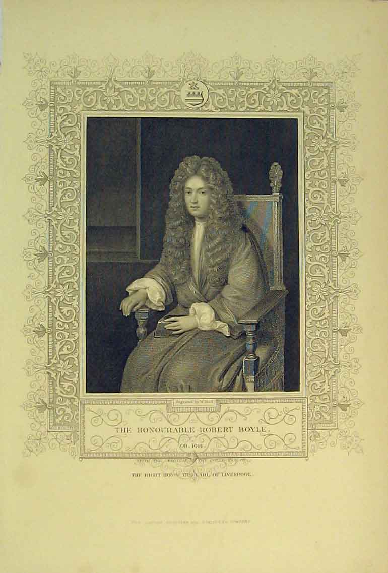 Old Antique Print C1830 Portrait Honourable Robert Boyle Earl Liverpool 19th