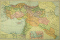 Original Old Antique Print Bacon World 1901 Turkey Asia Mediterranean Sea 20th