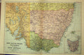 Original Old Antique Print 1912 New South Wales Victoria South Australia Bacon