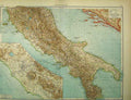 Original Old Antique Print 1910 German Map Italy Herzegovina Europe 20th
