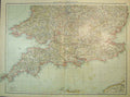 Original Old Antique Print 1898 Universal Map England South Wales Lundy 19th