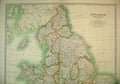 Original Old Antique Print 1910 Map England Wales Isle Man North Sea Irish 20th