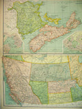 Old Antique Print 1898 Map Canada Prince Edward Islands Manitoba Scotia 19th