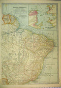 Old Antique Print 1903 Map South America Rio De Janeiro Brazil Atlantic 20th