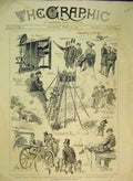 Old Antique Print 1887 Naval Sham Fight Portsmouth Lord Charles Commons 19th