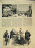 Original Old Antique Print 1882 Assassination Lord Cavendish Burke Gladstone