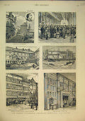 Old Antique Print 1881 George Stephenson Newcastle Hospital Market Eldon 19th