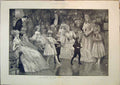 Original Old Antique Print Children Performing Playing 1892 Celebrating Party