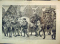 Original Old Antique Print 1902 Procession King Edward London Horses Woodville