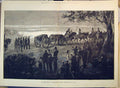 Original Old Antique Print 1879 Horses Cart Coffin Chiselhurst Siers War Trees