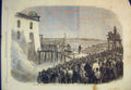 Original Old Antique Print Fatal Accident Hartley Colliery Mining 1862 Coffins
