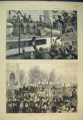 Original Old Antique Print 1892 Salvation Army Flotilla Steam Boats Southamton