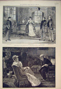 Old Antique Print 1892 James Theatre Comyns Carr Forgiveness Prima Donna 19th