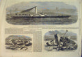 Original Old Antique Print 1861 Southampton Steam-Boat Packet Lord Roman Villa