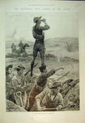 Original Old Antique Print 1899 Transvaal War Trenches Mafeking Shooting Gun