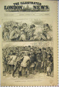 Original Old Antique Print 1880 Sketch Cattle Show Prize Cow Farm Animals 19th