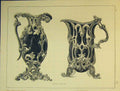Original Old Antique Print C1899 Ornamental Design Cream Ewers 19th
