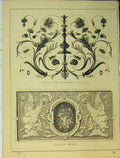 Old Antique Print Architecture C1899 Italian Frieze Buhlwork Ornamental 19th