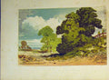 Original Old Antique Print C1890 Vere Foster Water Colour Country Trees Callou