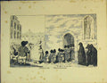 Original Old Antique Print 1822 Flemish People Church Humphrey 19th Century