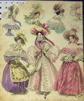 Old Antique Print 1831 Womens Fashion Morning Dresses Head-Dresses Hats 19th