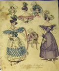 Old Antique Print 1831 Womens Fashion Morning Evening Dresses Hat Colour 19th