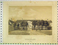 Original Old Antique Print Birkelse House Garden Fence Turkey Family Dog