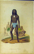 Original Old Antique Print Colour Inhabitants Tikopia Man Tribal